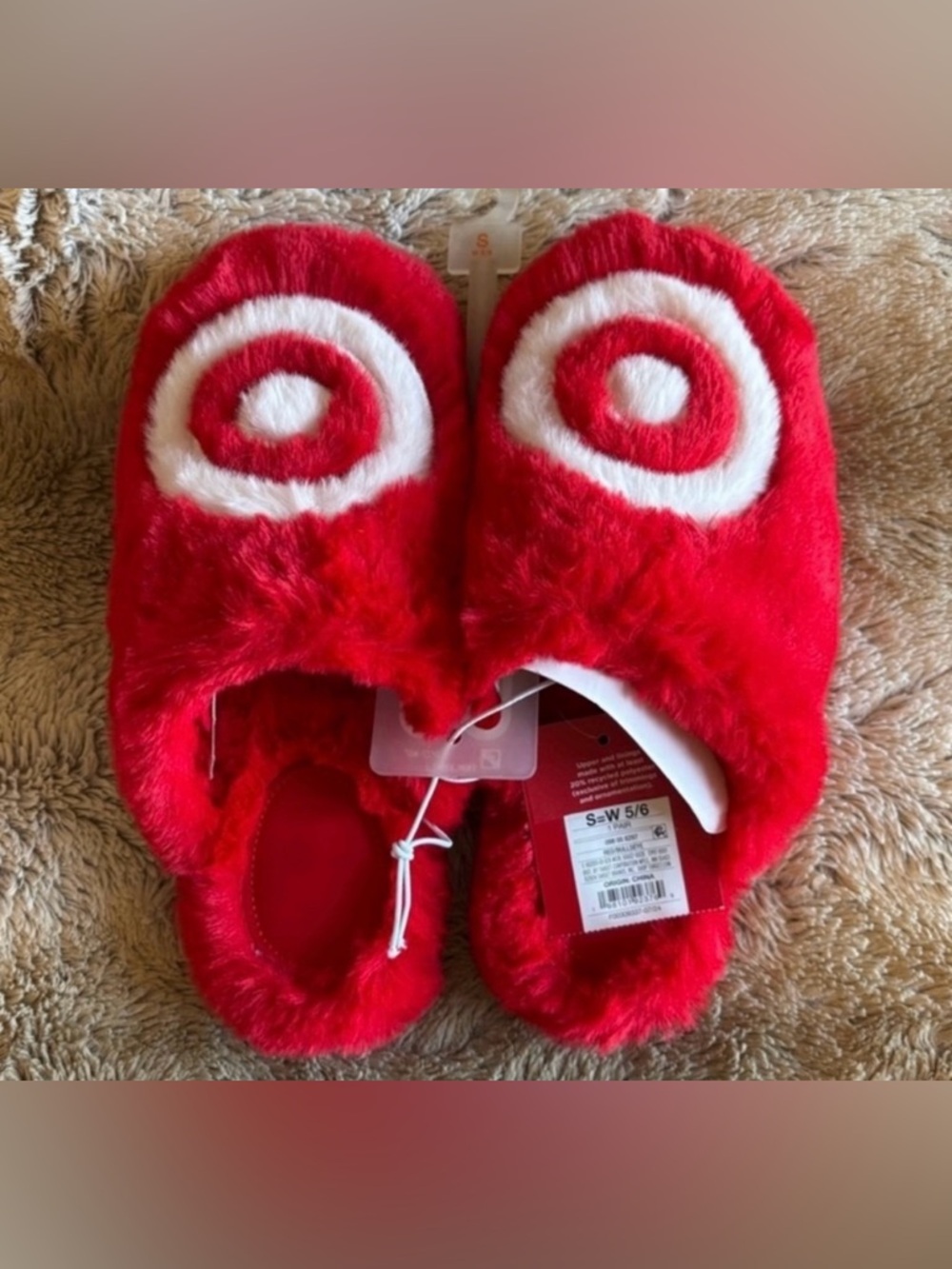 Target red slippers - size small - NEW